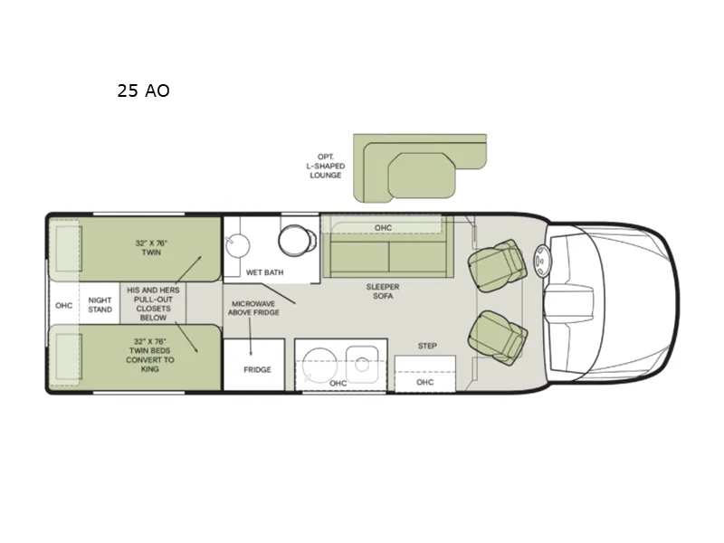 2026 Tiffin Open Trail 25 AO - Floor plan
