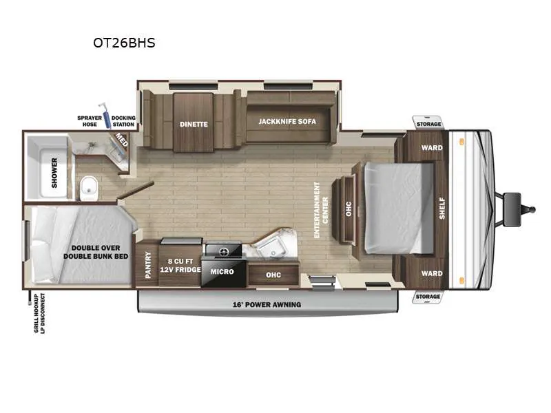 2021 Highland Ridge Open Range Conventional 26BHS — Floor plan