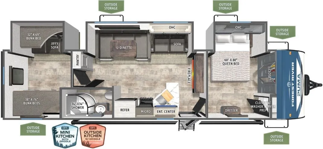 2026 Forest River Puma 32RBFQ - Floor plan