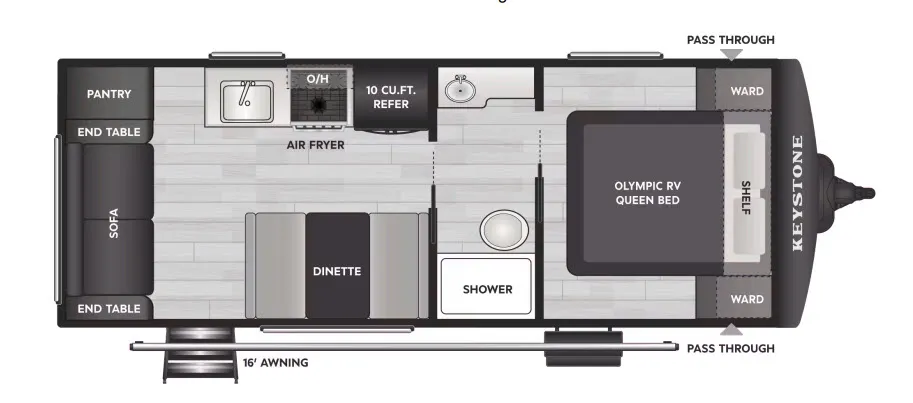 2027 Keystone Hideout 210RL - Floor plan