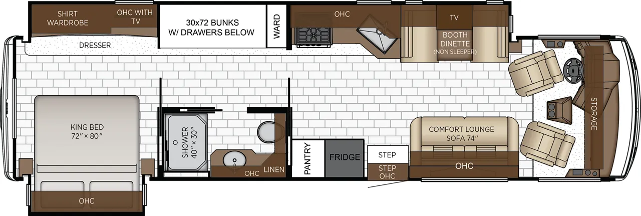 Newmar Bay Star 3640 floor plan