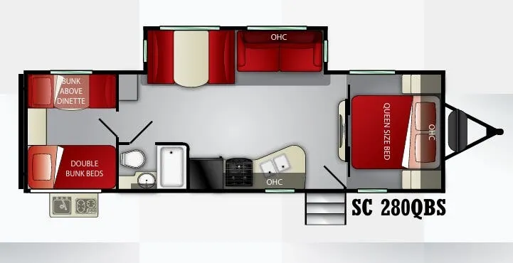 2020 Cruiser RV Shadow Cruiser 280QBS floor plan