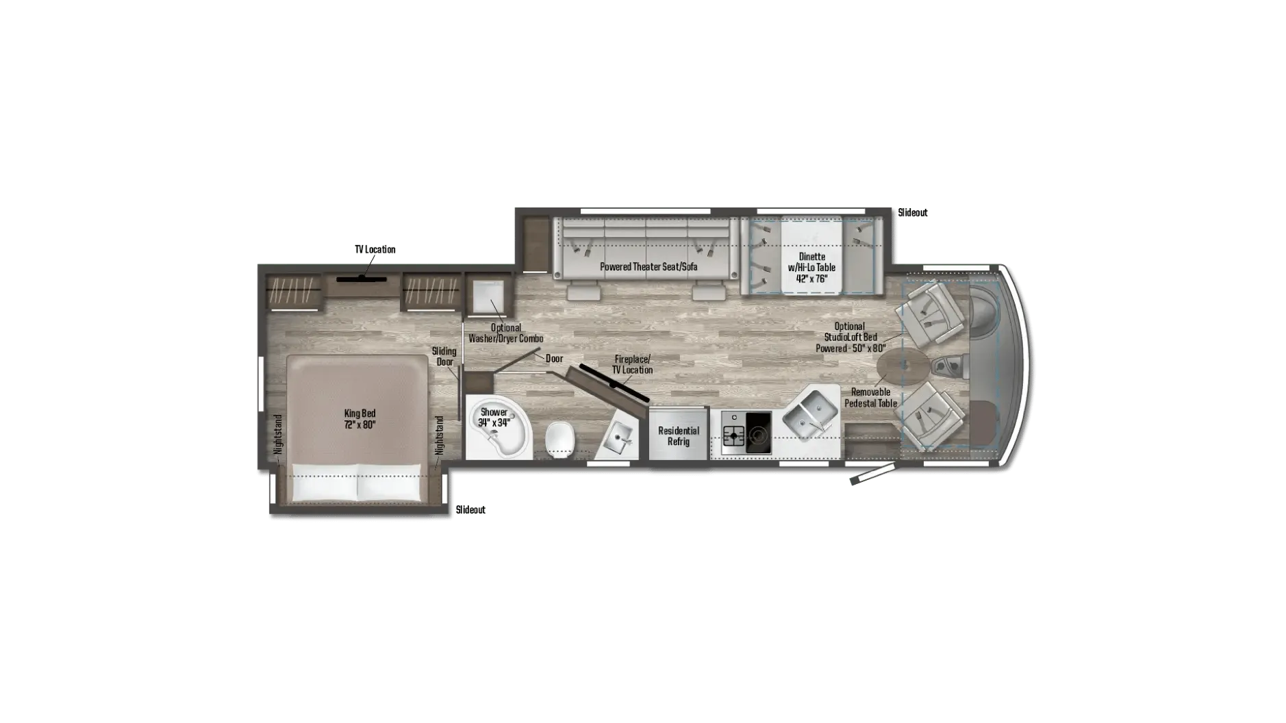 Winnebago Adventurer 34W floor plan
