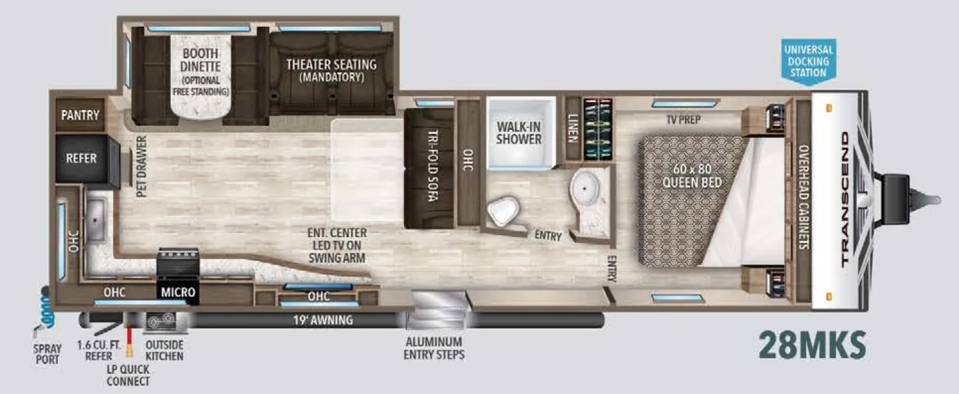 Grand Design Transcend 28MKS floor plan