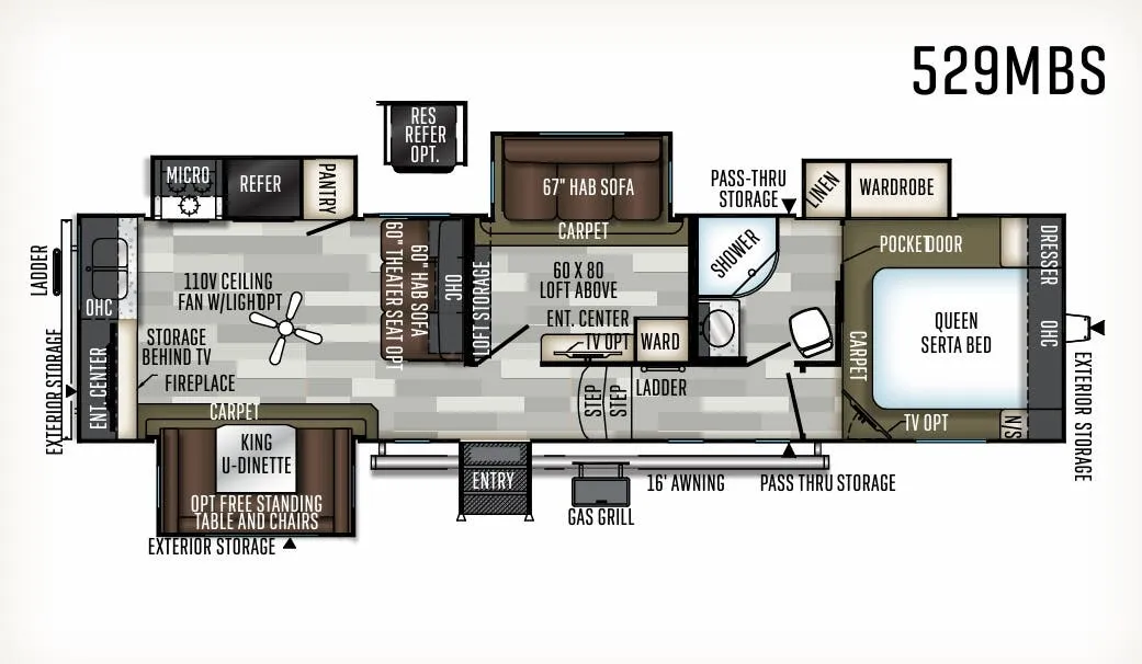 Forest River Flagstaff Super Lite 529MBS floor plan