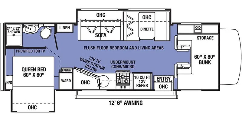 Forest River Sunseeker 2550DS LE floor plan