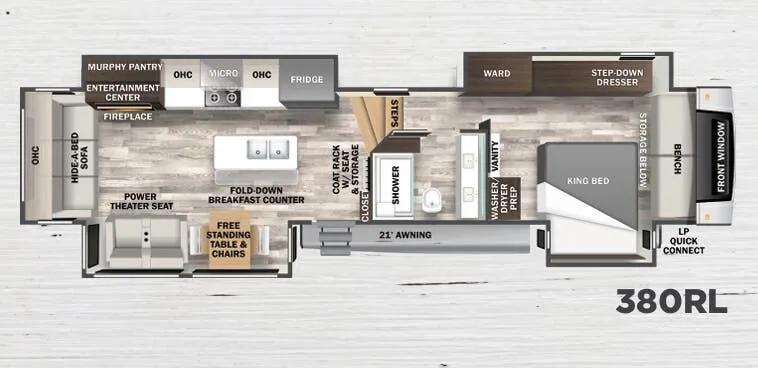 Forest River Cedar Creek 380RL floor plan