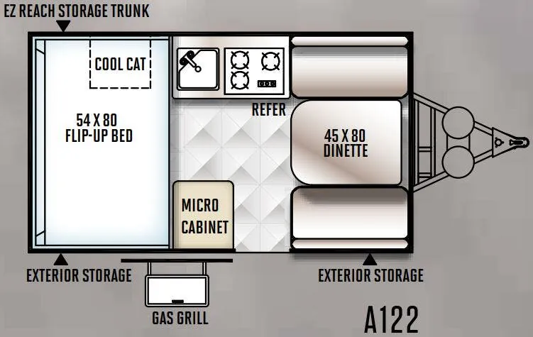 Forest River Rockwood Hard Side A122 floor plan