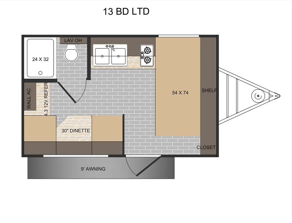 2024 SUNSET PARK RV SUNLITE 13BD LTD floor plan