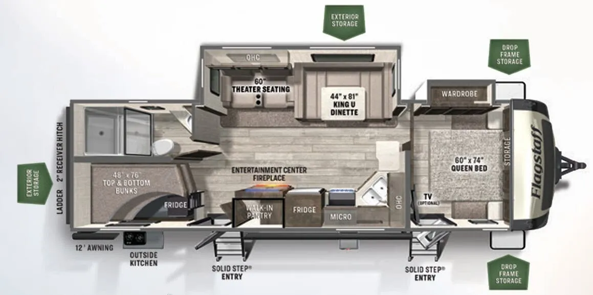 Forest River Flagstaff Super Lite 27BHWS floor plan