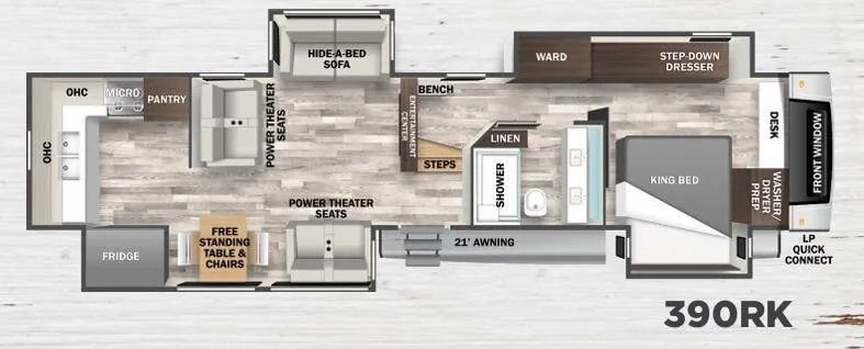 Forest River Cedar Creek 390RK floor plan