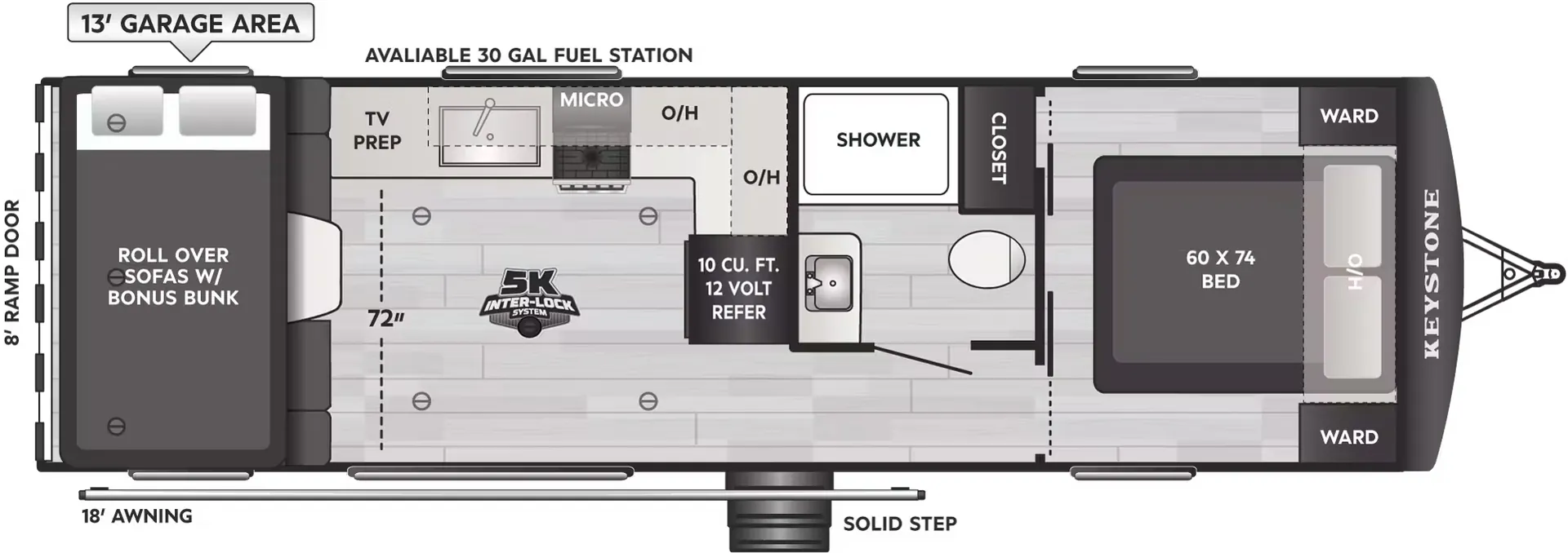Keystone Raptor Carbon 29WFO floor plan