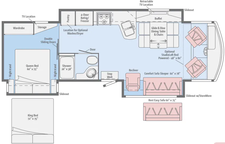 Winnebago Sightseer 33C floor plan