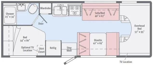 Winnebago Spirit 25B floor plan