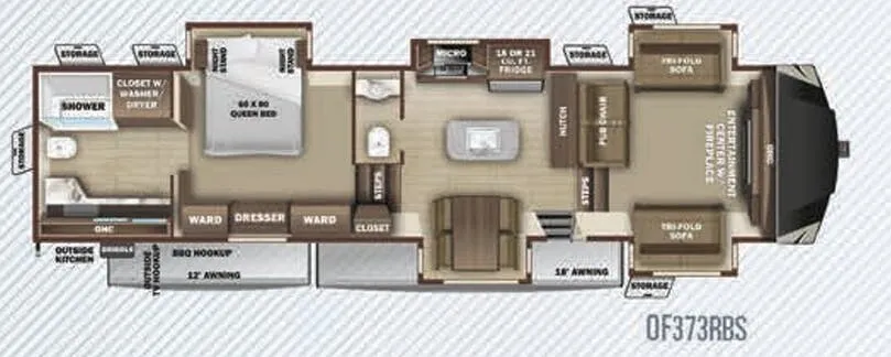 Highland Ridge Open Range OF373RBS floor plan