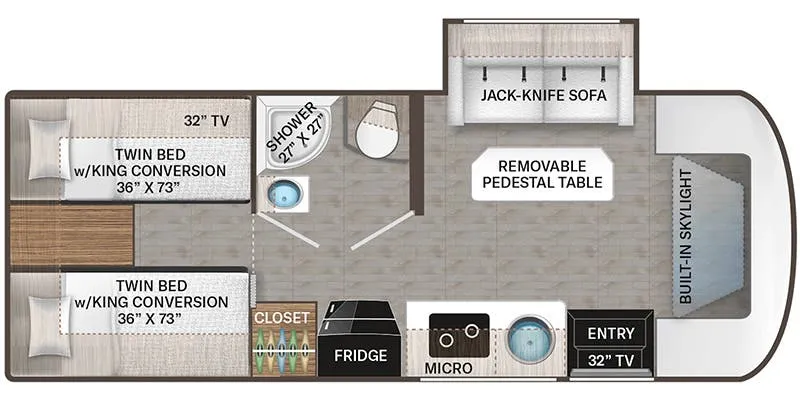 2026 Thor Motor Coach Gemini 24KB - Floor plan