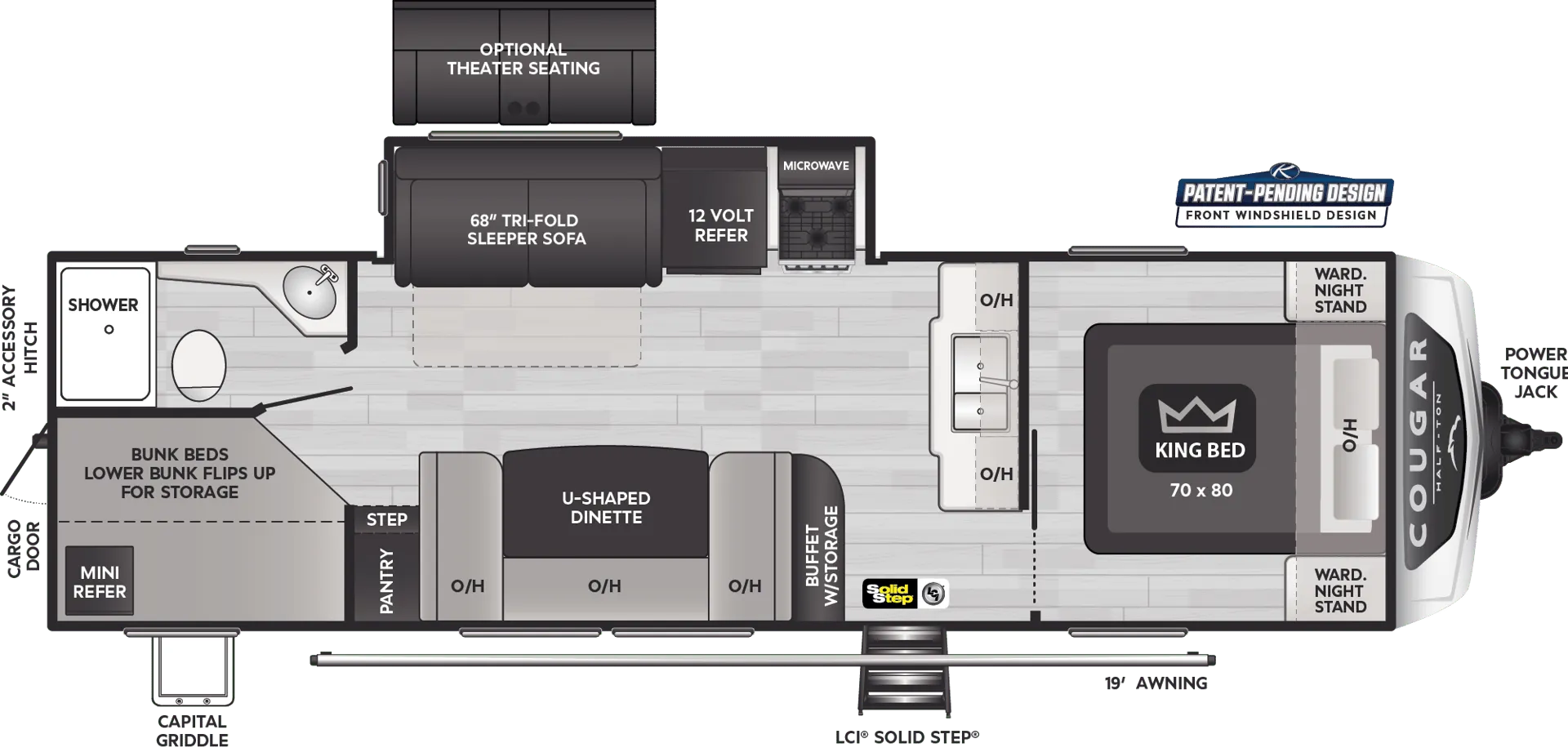 2024 Keystone Cougar Half-Ton 27BHS - Floor plan