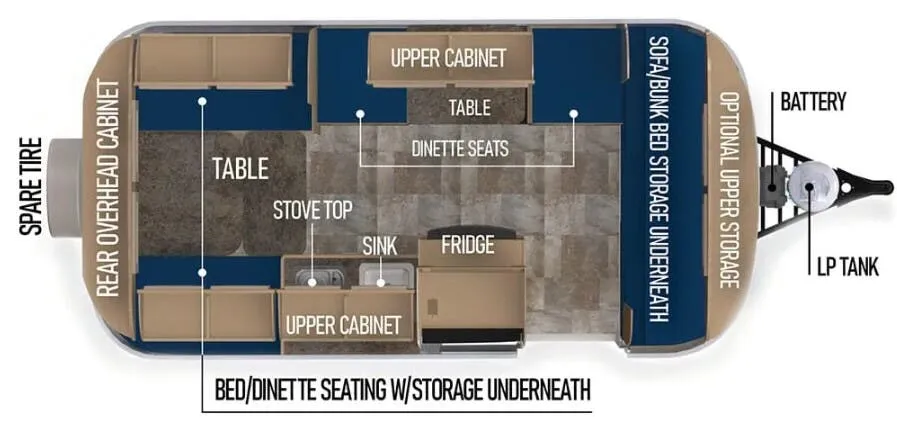 Scamp 16 Deluxe 16 DELUXE LAYOUT D floor plan