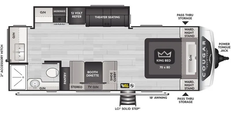 Keystone Cougar Half-Ton East 22MLS floor plan
