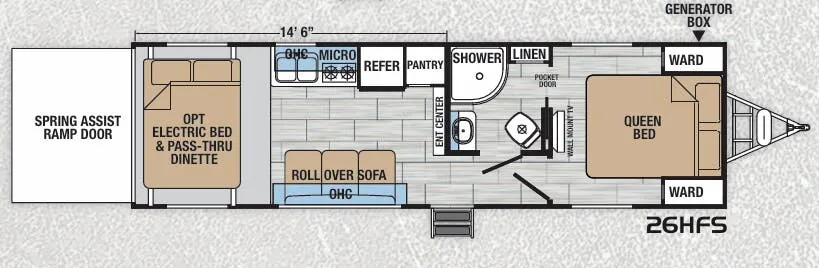 Forest River XLR Hyperlite 26HFS floor plan