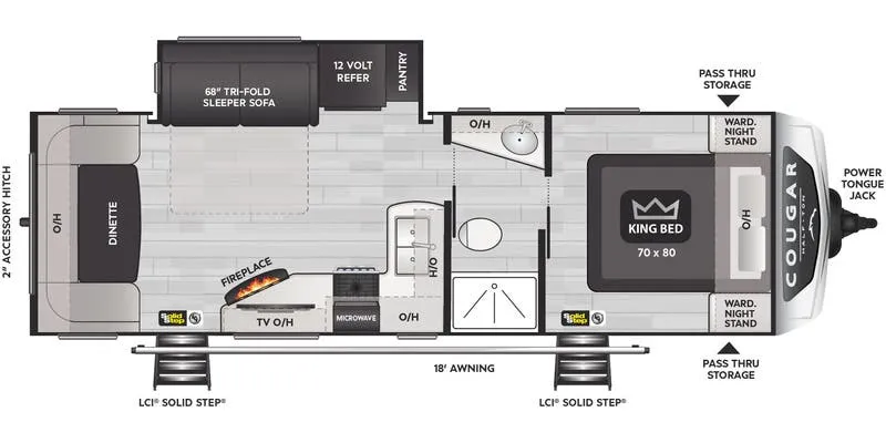 Keystone Cougar Half-Ton East 25RDS floor plan
