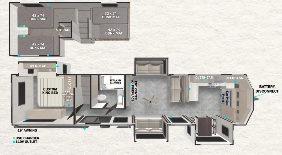 2023 Forest River Wildwood Grand Lodge 42FK - Floor plan