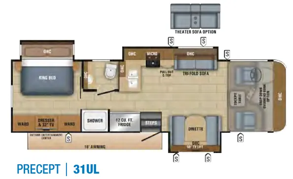 Jayco Precept 31UL floor plan