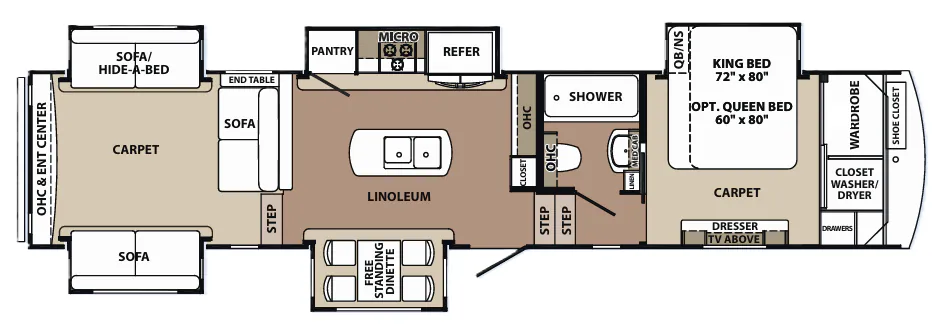 Forest River Blue Ridge 3920TZ floor plan