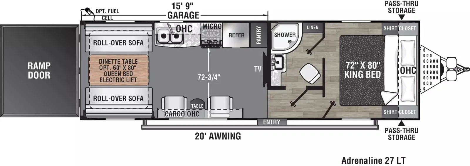 Coachmen Adrenaline 27LT floor plan