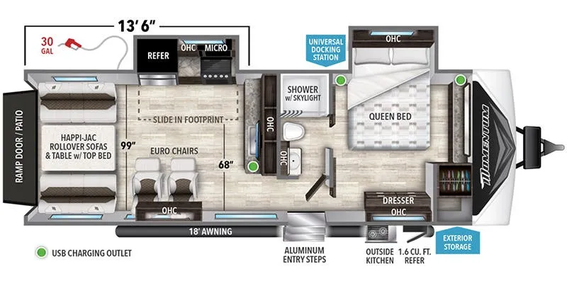 2020 Grand Design Momentum 25G floor plan
