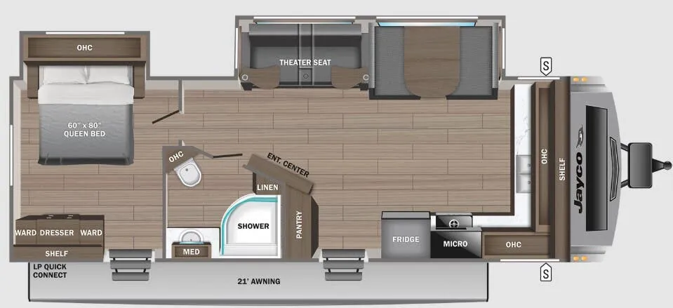 Jayco White Hawk 26FK floor plan