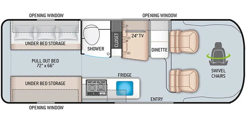 2023 Thor Motor Coach Tellaro 20A - Floor plan