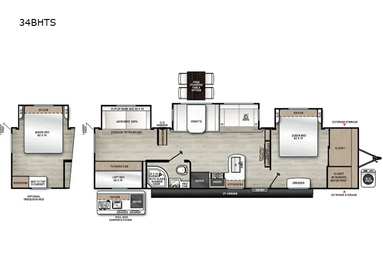 2025 Forest River Aurora 34BHTS floor plan