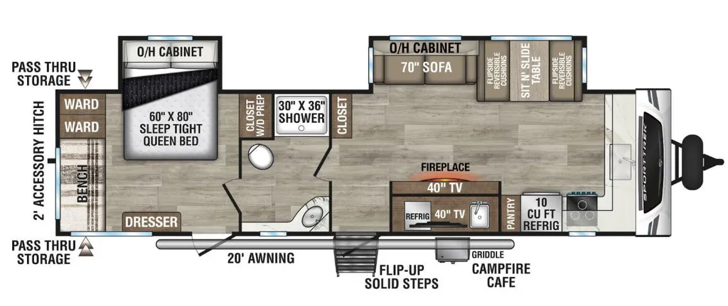 2025 VENTURE RV SPORTTREK 302VFK floor plan