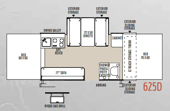 Forest River Flagstaff Classic 625D floor plan