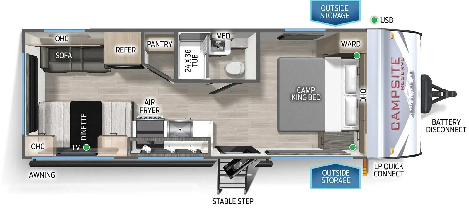 Forest River Campsite Reserve 20LJ floor plan