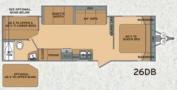 Shasta Oasis 26DB floor plan