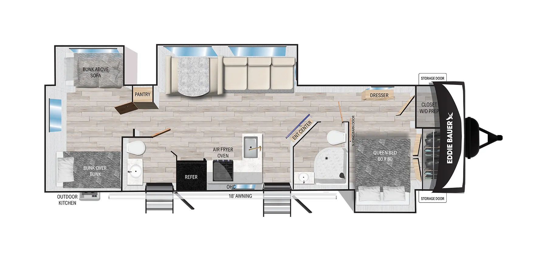 Heartland Eddie Bauer 34BHS floor plan