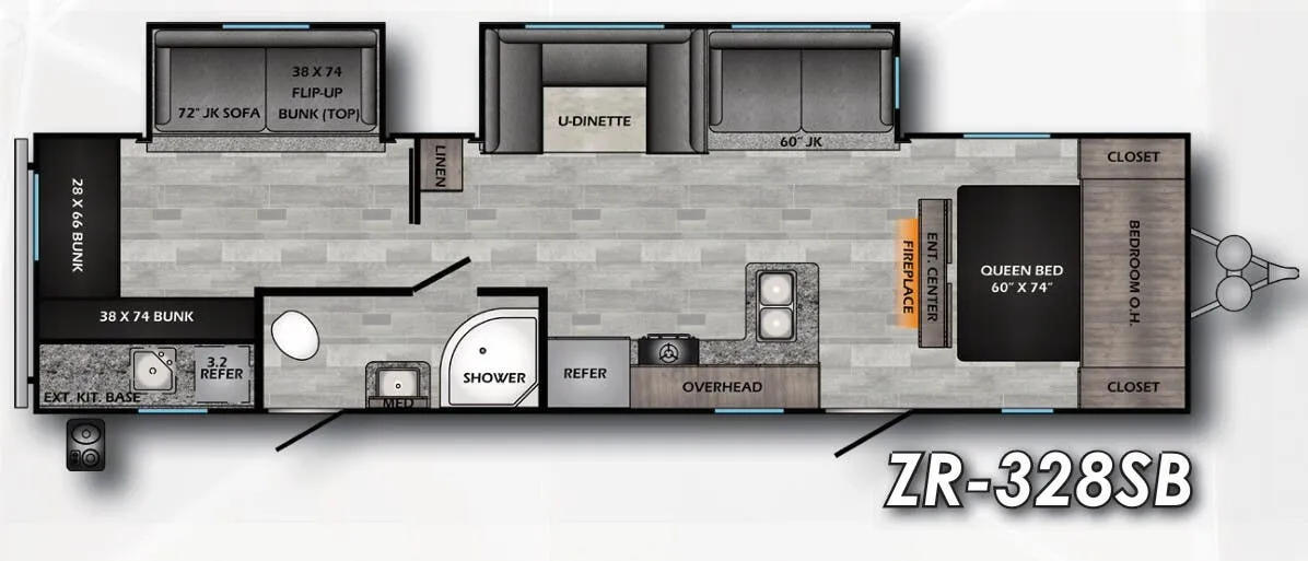 2021 CrossRoads Zinger 328SB - Floor plan