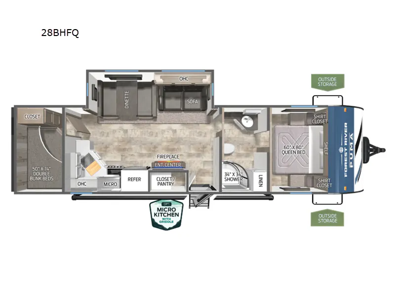 2026 Palomino Puma 28BHFQ - Floor plan
