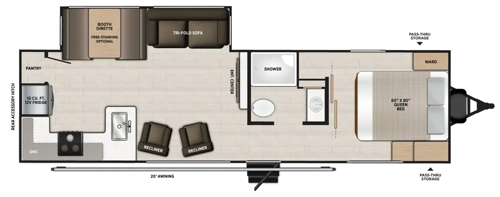 Forest River Wildwood Heritage Glen Hyper-Lyte 28RKHL floor plan
