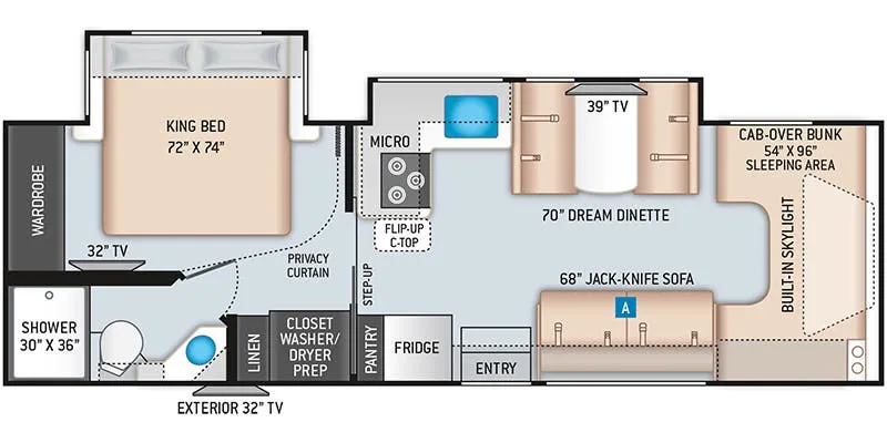 2022 Thor Motor Coach Quantum KW29 - Floor plan