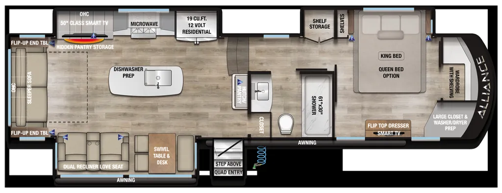 2026 Alliance RV Paradigm 340RL floor plan
