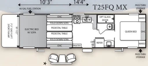 Forest River Shockwave T25FQ floor plan