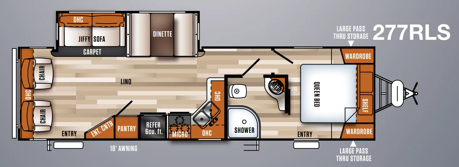 Forest River Vibe Extreme Lite 277RLS floor plan