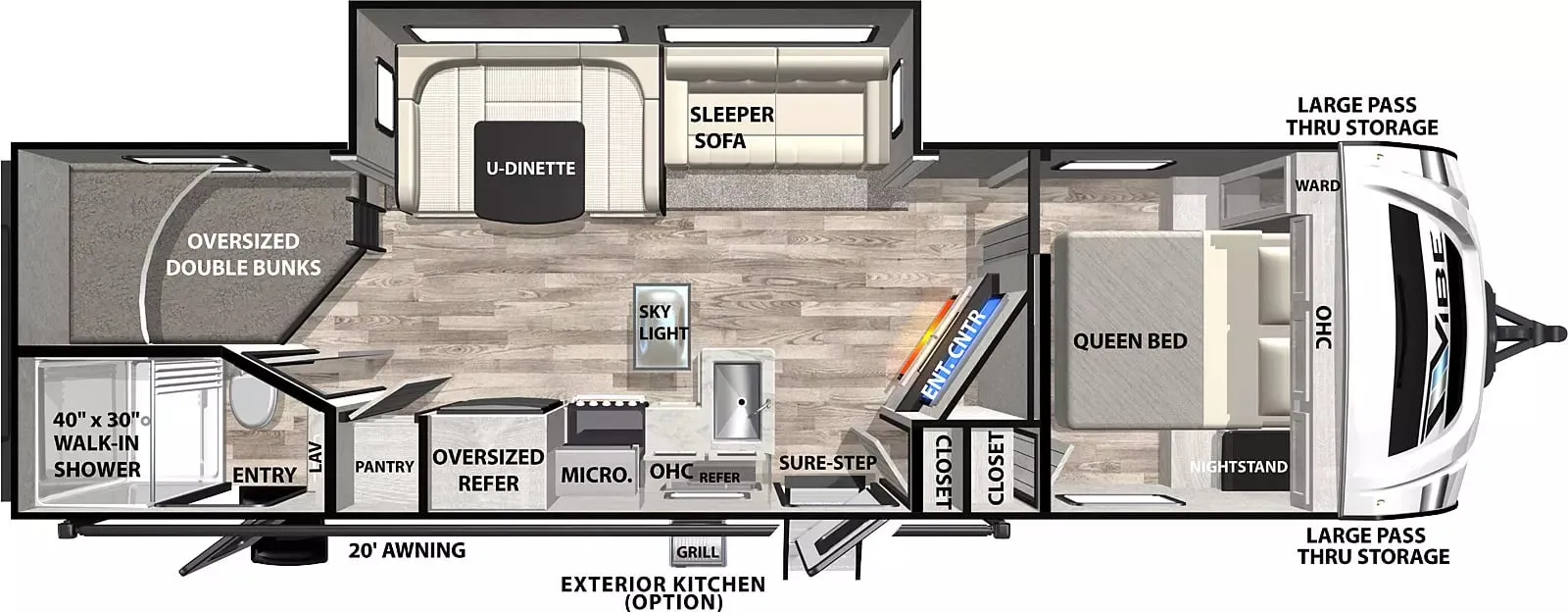 Forest River Vibe 26DB floor plan