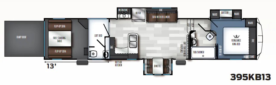 Forest River Vengeance Touring Edition 395KB13 floor plan