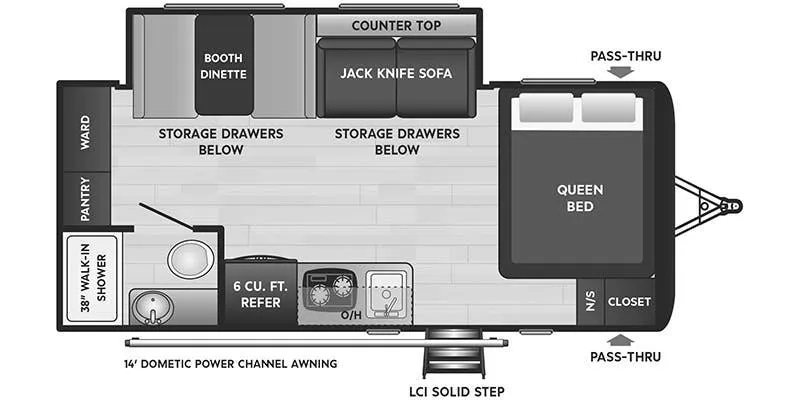2025 Keystone Hideout 186SS floor plan