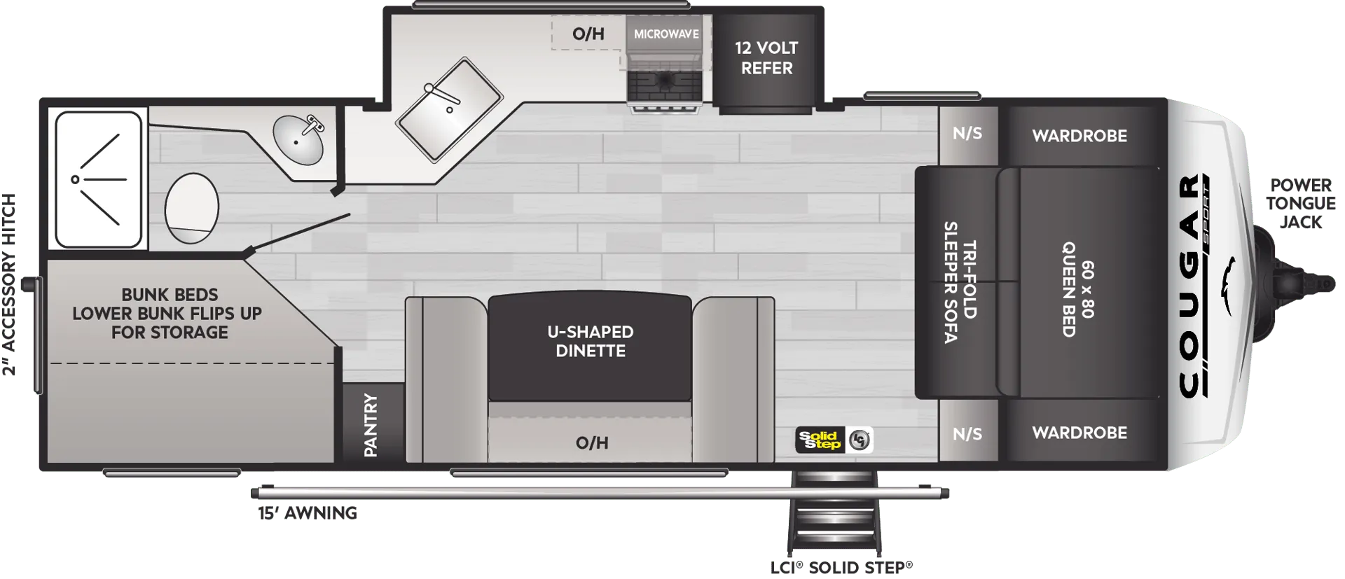 Keystone Cougar Half-Ton 2300BHWE floor plan