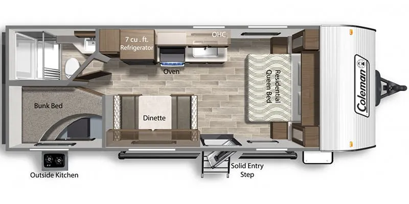 2021 Dutchmen Coleman Lantern LT 214BH floor plan